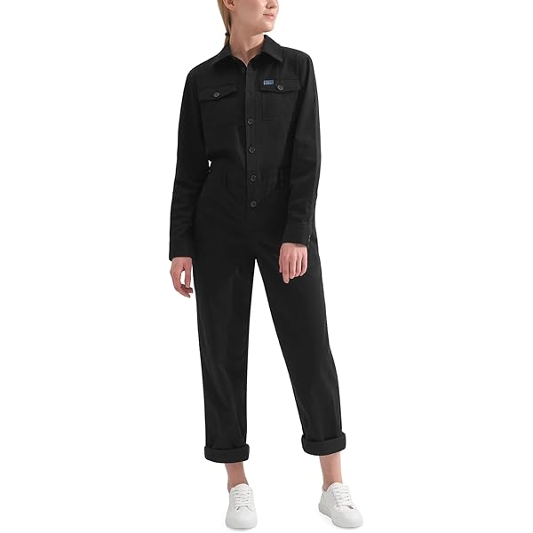 Amazon.com: Lana Roux Womens Petite Aviator Utility Denim Jumpsuit